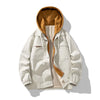 3Leaves Men Windbreaker Hoodie White / M