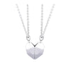 Twin Souls Heart Necklace Silver