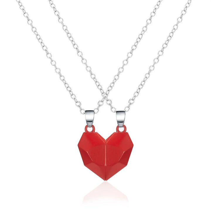 Twin Souls Heart Necklace Red
