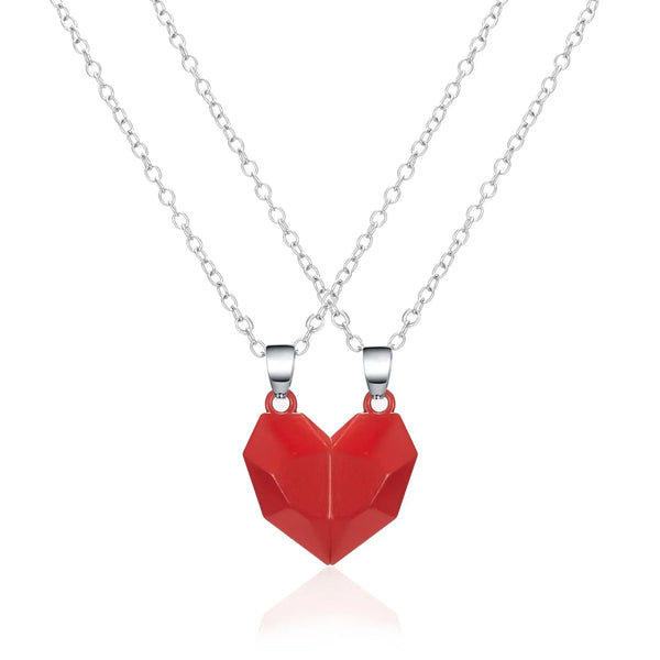 Twin Souls Heart Necklace Red