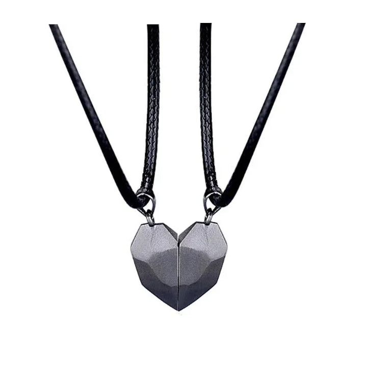 Twin Souls Heart Necklace Gray