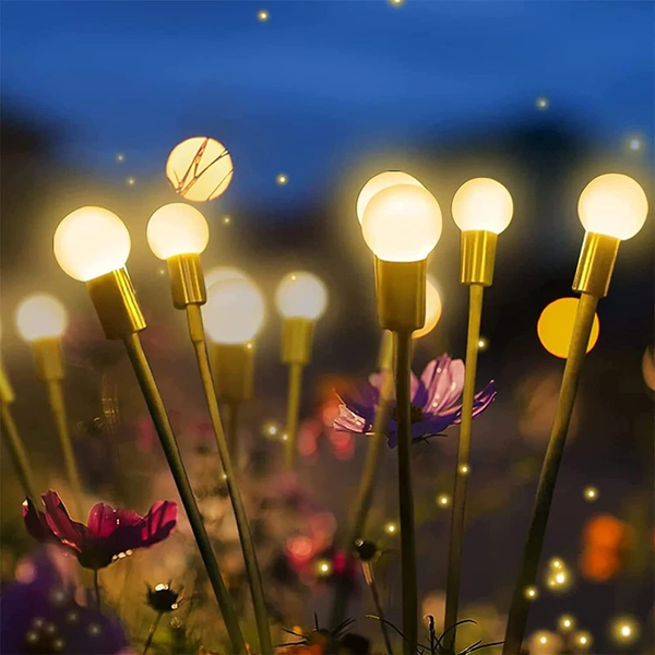 Firefly Solar Garden Lights 6 Bulb Head / Warm White