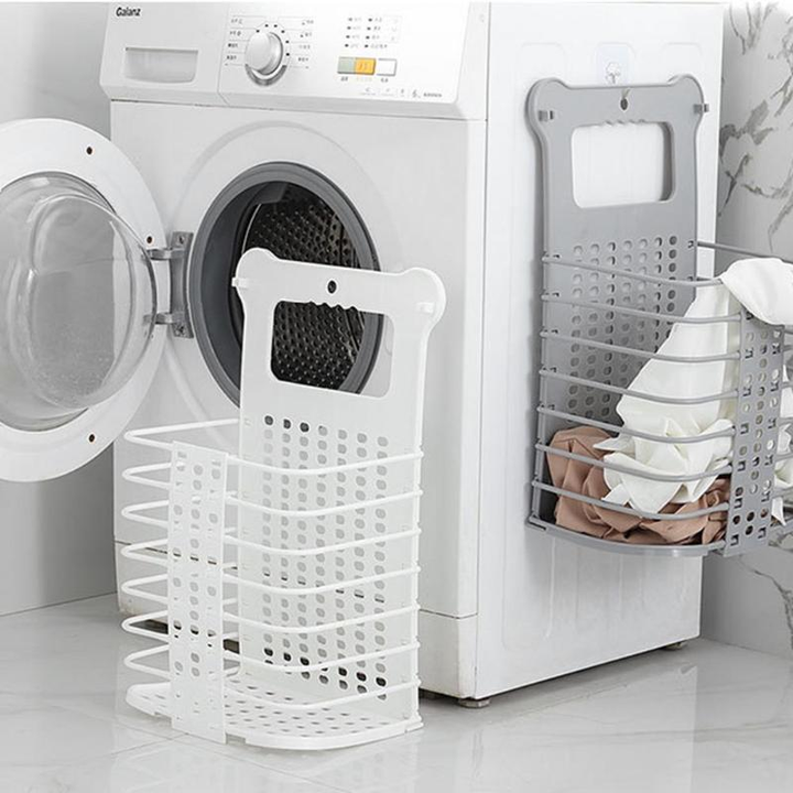 Foldable Laundry Storage Basket With Handle Dirty Cloth Toy Standing Organizer Basket