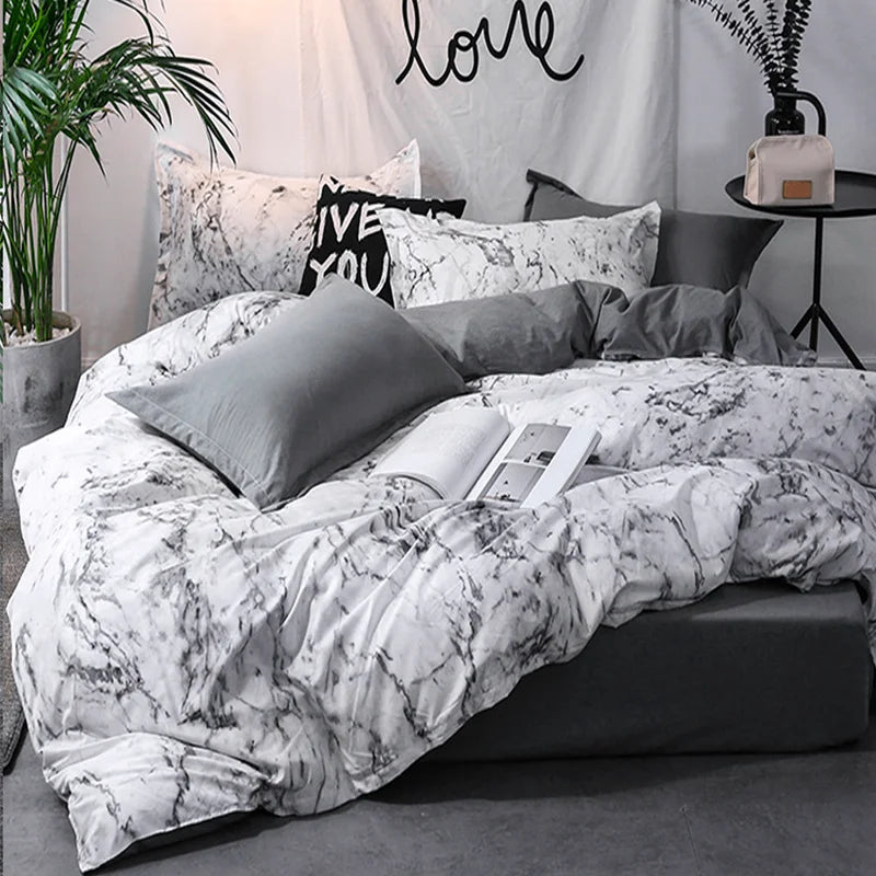 Space Marble Duvet Cover 3 Piece Set