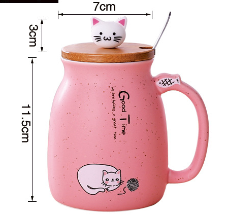 Kawaii Cat Coffee Cup with Lid