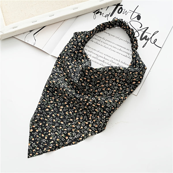 3Leaves Floral Hair Bandana Black