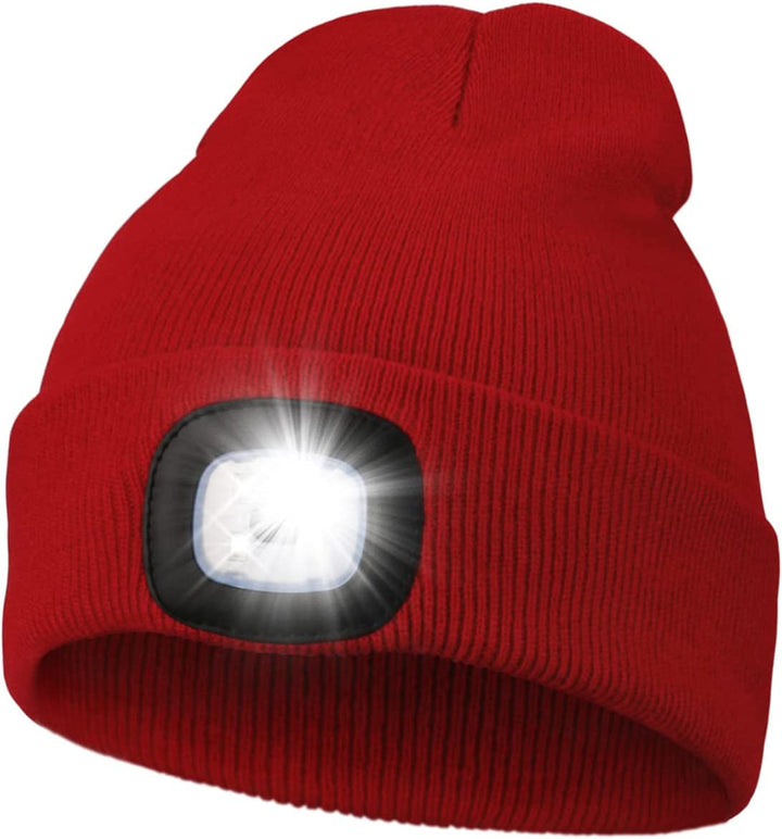 Beanie with LED Light - Unisex Red