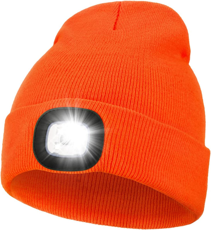 Beanie with LED Light - Unisex Orange