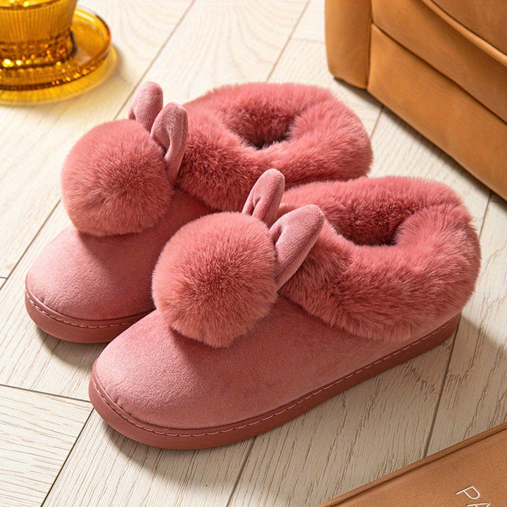 Fluffy Bunny Slippers Pink / 5