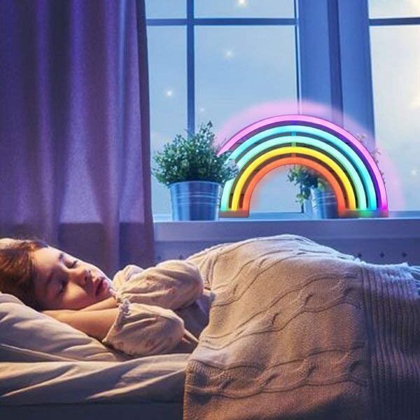 New Cute Rainbow Neon Sign LED Rainbow Light Lamp for Dorm Decor Rainbow / 30*16*2.2cm
