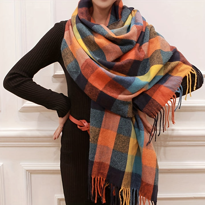3Leaves Oversized Plaid Scarf Colorful