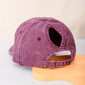 3Leaves Ponytail Baseball Cap Burgundy