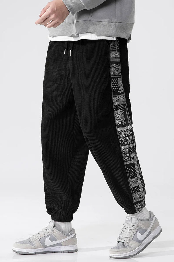 3Leaves Men Paisley Print Corduroy Pants