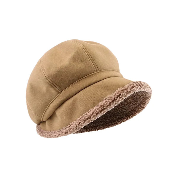 3Leaves Women Beret Hat Khaki