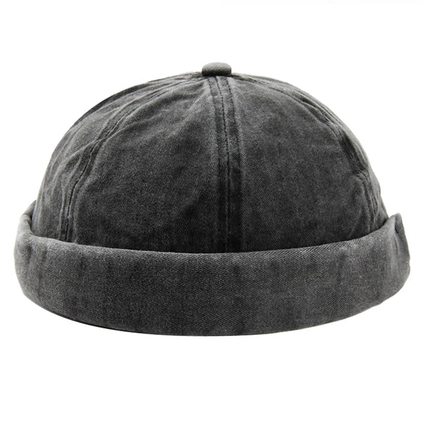3Leaves Washed Brimless Cap Black