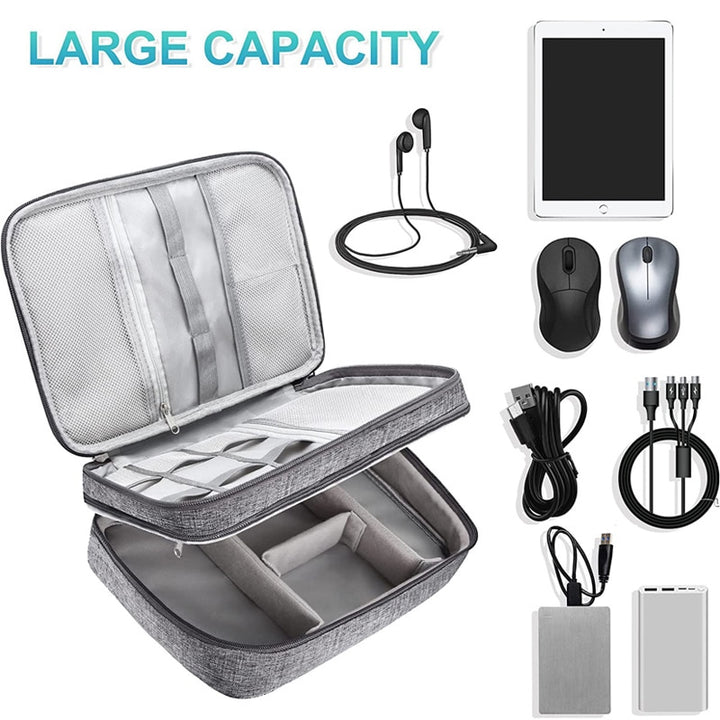 Cable Storage Bag Waterproof Digital Electronic Organizer Portable USB Data Line Charger Plug Storage Bag Travel Cable Organizer