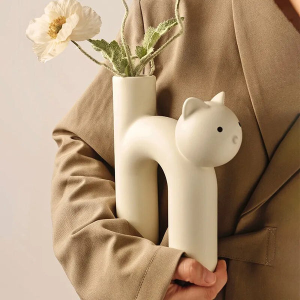 Cat Flower Vase