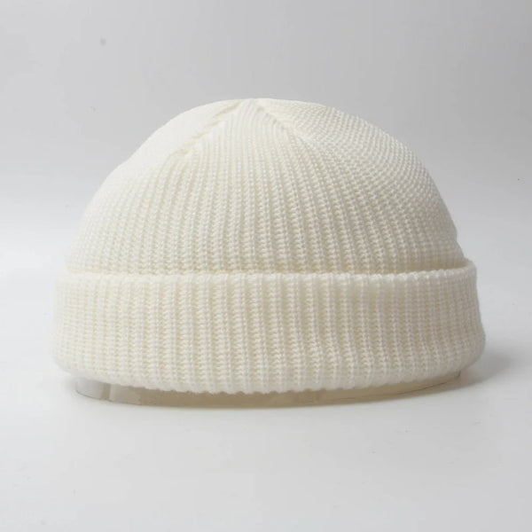 3Leaves Skull Cap Beanie White