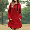 3Leaves Women Hoodie Dress Red / S