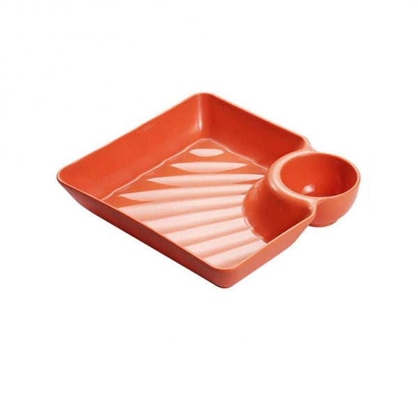 ChefGenius Sectioned Dipping Plate Red