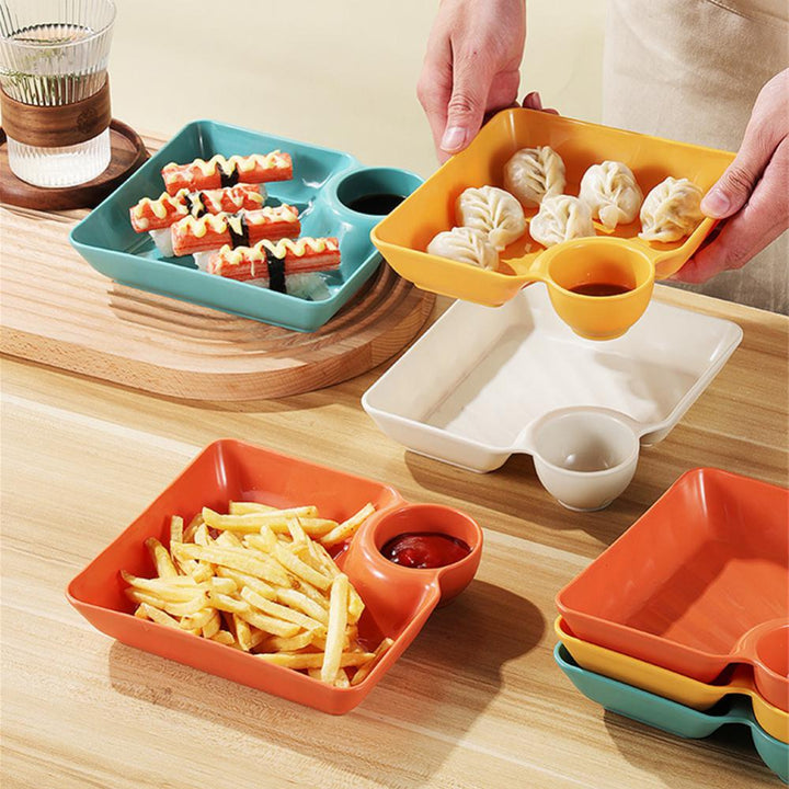 Sectioned Dipping Plates - 5 Piece Set