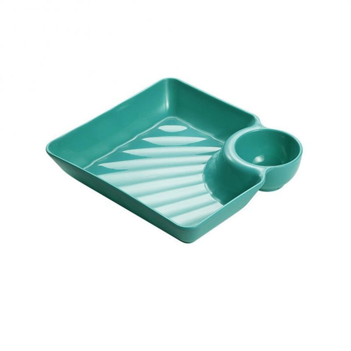 Sectioned Dipping Plates - 5 Piece Set Blue
