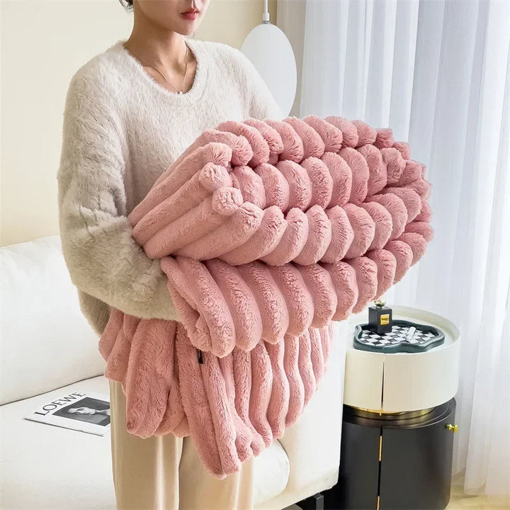 Purely Coral Fleece Blanket Pink / 47" x 79"