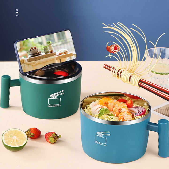 New Instant Noodle Bowl 304 Stainless Steel Lunch Box With Handle Bento Box Food Thermos Office Worker Student Kid's Lunch Box