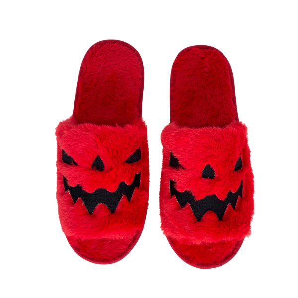 Fuzzy Halloween Slippers Red / 5.5