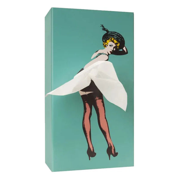 Pin Up Girl Tissue Box Blue