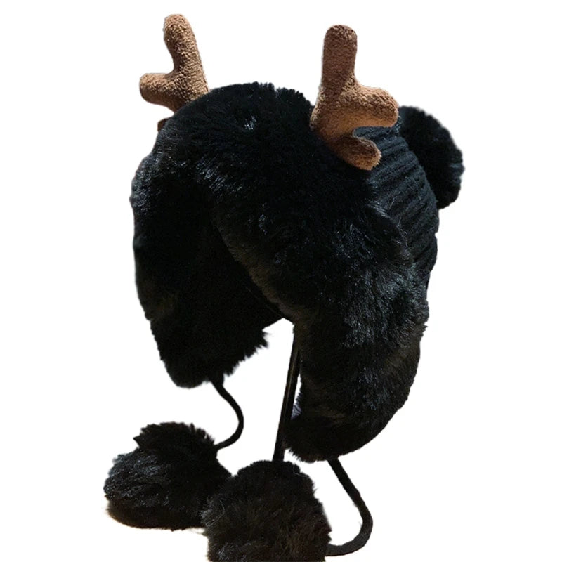 Black Oak Reindeer Beanie Black