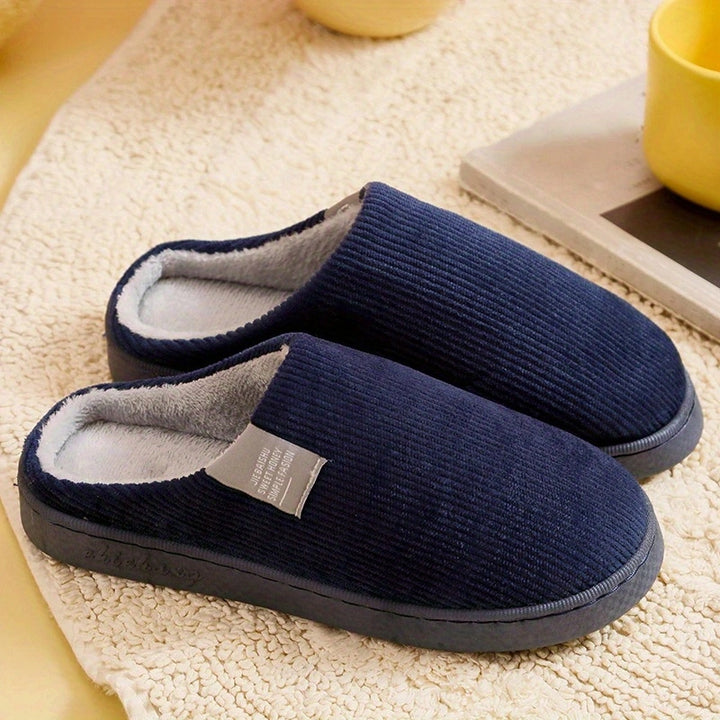Women's Plush Comfort Slippers Navy Blue / 6