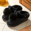 Fluffy Bunny Slippers Black / 4.5