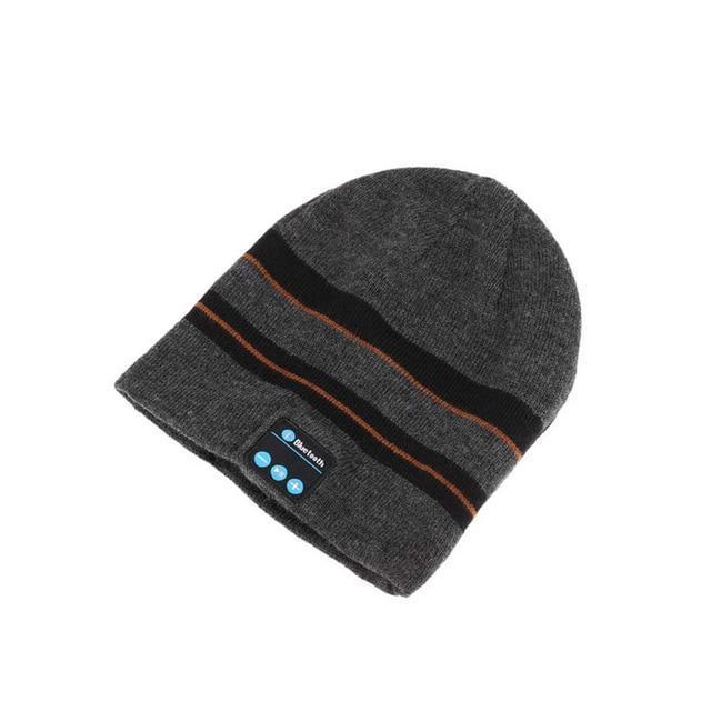 Wireless Bluetooth Beanie Hat Black and Grey