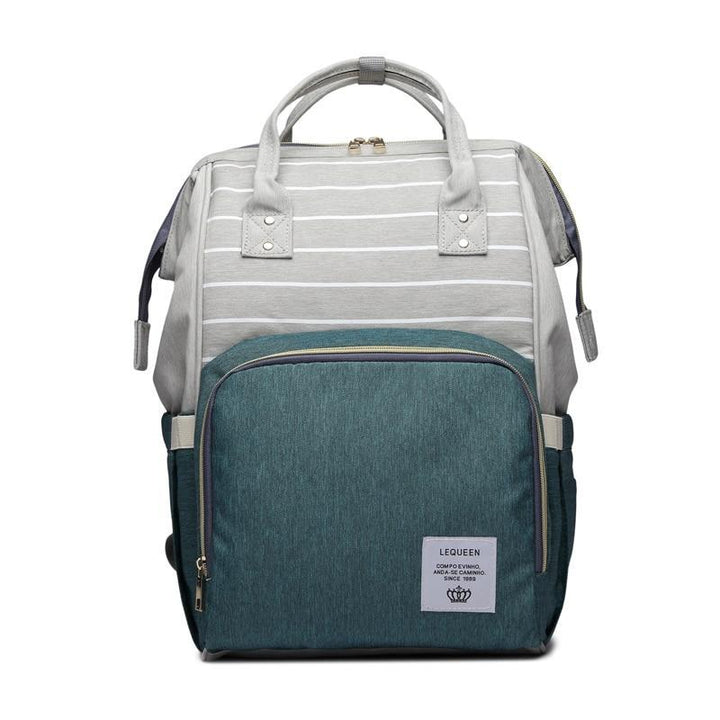 Striped Baby Backpack Diaper Bag Green