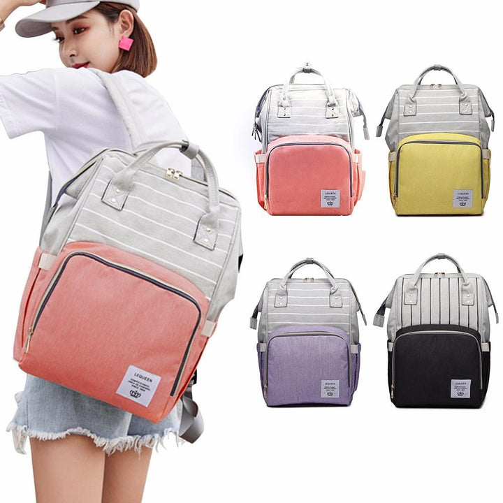 Striped Baby Backpack Diaper Bag