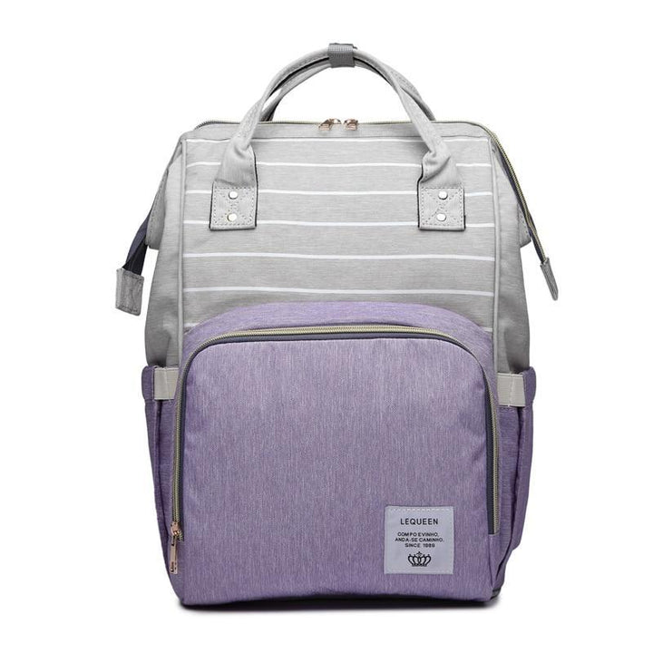 Striped Baby Backpack Diaper Bag Purple
