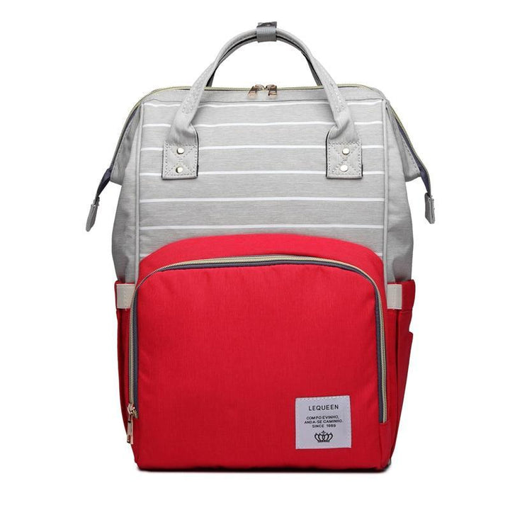 Striped Baby Backpack Diaper Bag Red