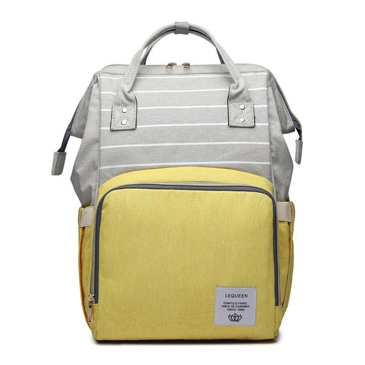 Striped Baby Backpack Diaper Bag Yellow