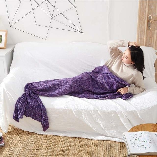 Mermaid Tail Blanket Dark Purple / Baby