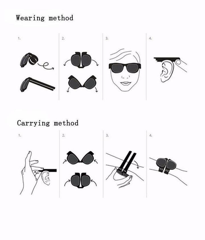 Cool Folding Polarized Slap Sunglasses for Men Women Outdoor UV400