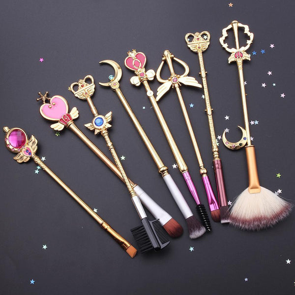 Limited edition Sailor Moon inspired makeup brush set (8 pcs) Gold