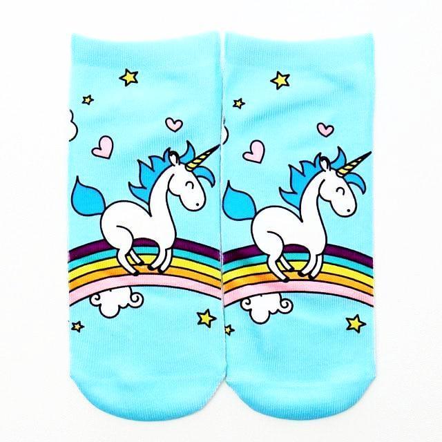 Funny Unicorn Socks Happy Unicorn Rainbow