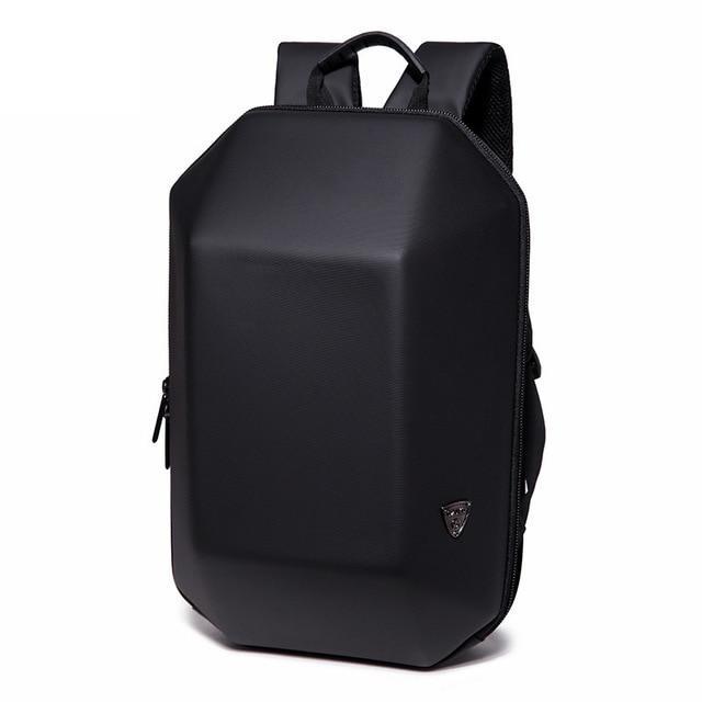 Geometric Hard Shell Backpack Black