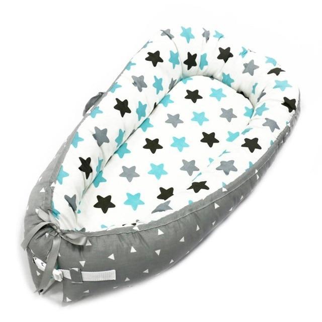Portable Baby Bed Blue Stars