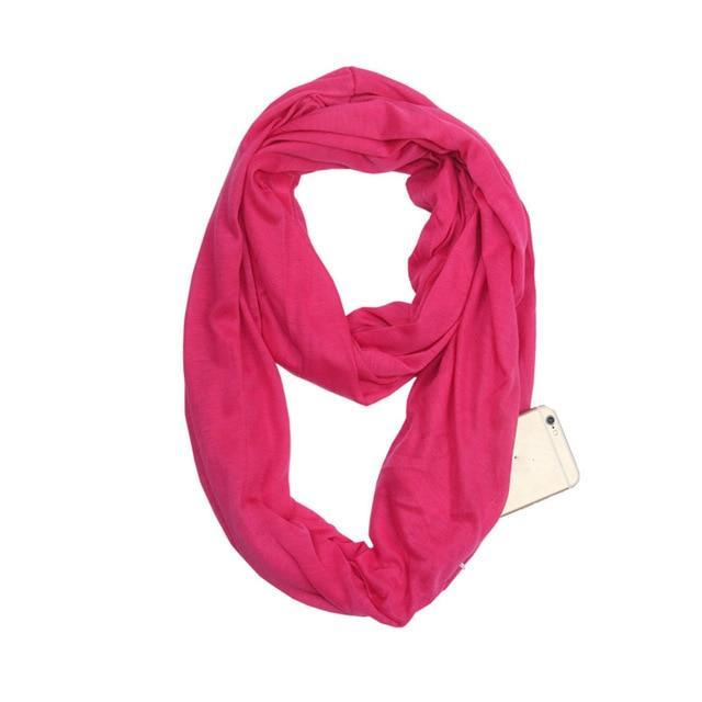 Infinity Scarf with Hidden Pocket Pink