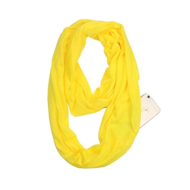 Infinity Scarf with Hidden Pocket Yellow