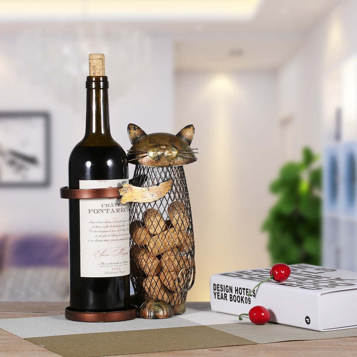 Cat Wine Bottle & Cork Holder