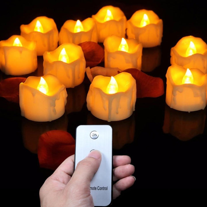 12 Remote Flameless Candles Yellow