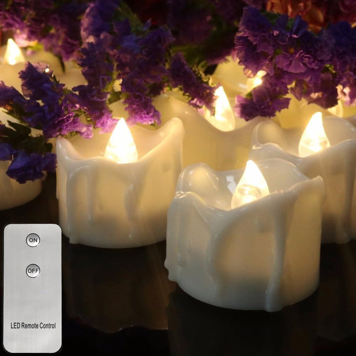 12 Remote Flameless Candles White